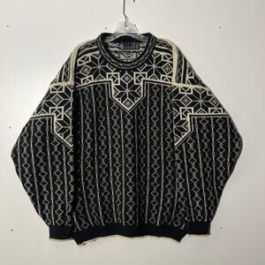 Vintage 90s Kaare Gjose Norway 100% Wool Knit Pullover Sweater Mens Size XL
